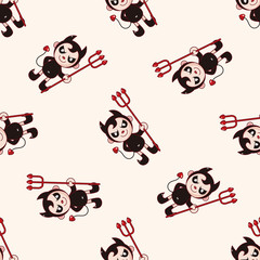 devil , cartoon seamless pattern background