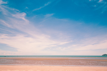 Tropical beach of Thailand. Retro style photo.