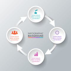 Vector circle element with arrows for infographic.