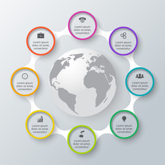 Vector circle elements for infographic.