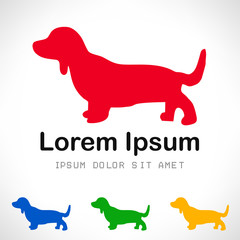 Dachshund symbol. German badger - dog. Vector illustration.