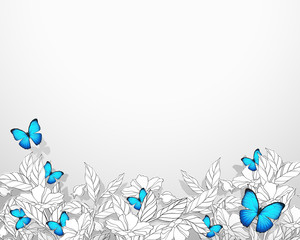 Nature / Floral background with butterfly 