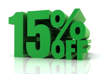 fifteen percent off sale