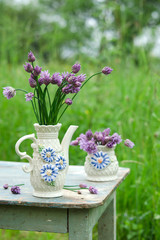 Bouquet blooming onion chives 