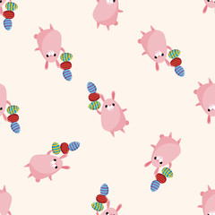 easter rabbit , cartoon seamless pattern background