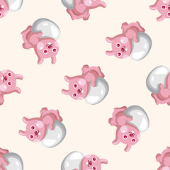 easter rabbit , cartoon seamless pattern background