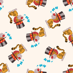 circus theme animal , cartoon seamless pattern background