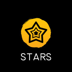yellow star icon on black background