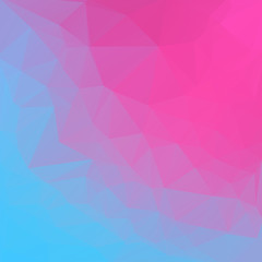 Pink blue abstract polygonal background. Vector mosaik