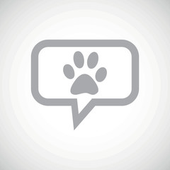 Paw grey message icon