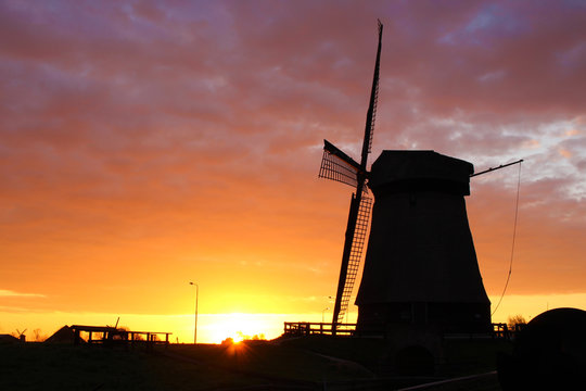 Traditional windmill in Netherlands