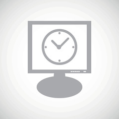 Clock grey monitor icon