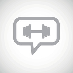 Barbell grey message icon