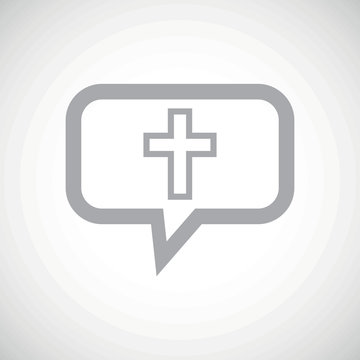 Christian cross grey message icon