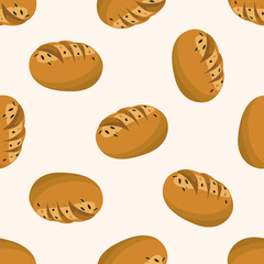 bread , cartoon seamless pattern background