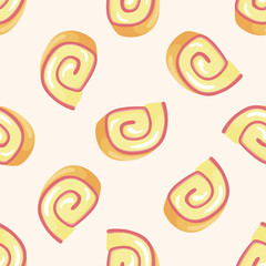 bread , cartoon seamless pattern background