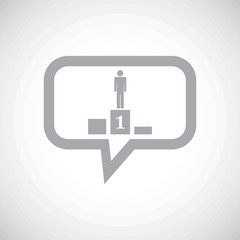 Pedestal grey message icon