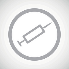 Grey syringe sign icon