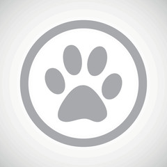 Grey paw sign icon