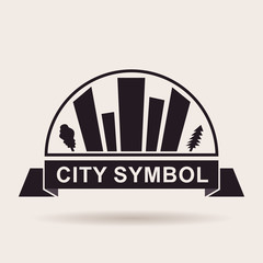 City logo buildings. Silhouette Vector icon