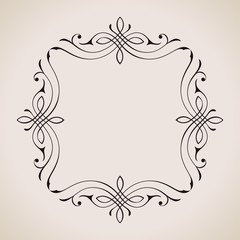 Calligraphic frame and page decoration. Vector vintage