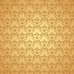 Vector seamless vintage background. Calligraphic pattern. Royal