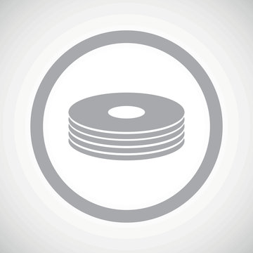 recommend clip art: Grey disc pile sign icon
