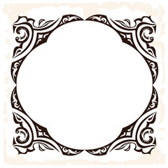 Vector retro frame. Decorative vintage background