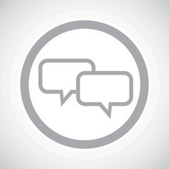 Grey chat sign icon