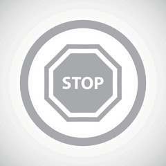 Grey STOP sign icon