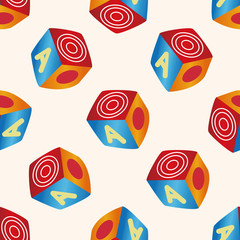 baby toy dice , cartoon seamless pattern background