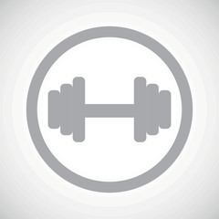 Grey barbell sign icon