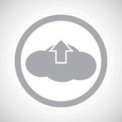 Grey cloud upload sign icon
