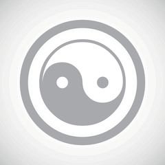 Grey ying yang sign icon