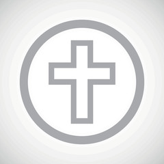 Grey christian cross sign icon