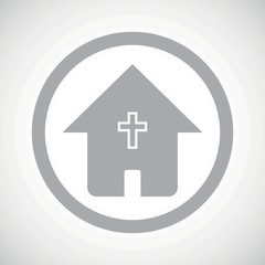 Grey christian house sign icon