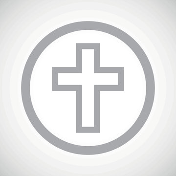 Grey christian cross sign icon