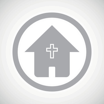 Grey christian house sign icon