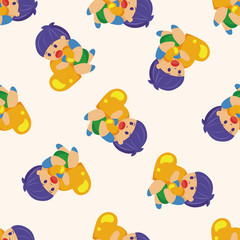 little kid with heart , cartoon seamless pattern background