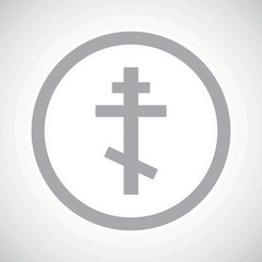 Grey orthodox cross sign icon