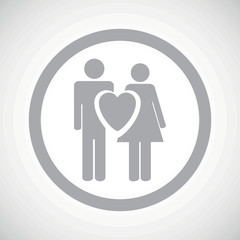 Grey love couple sign icon