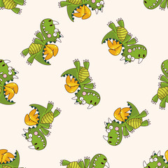 dragon , cartoon seamless pattern background