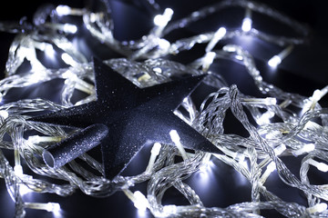 Christmas star with Christmas lighting blubs