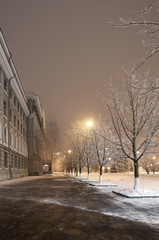 winter city at night