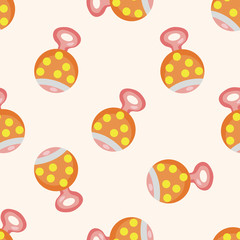 Baby rattle , cartoon seamless pattern background