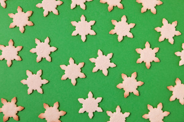 Snowflake shaped christmas cookies