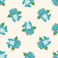 dragon , cartoon seamless pattern background