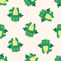 dragon , cartoon seamless pattern background