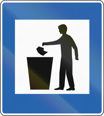 Icelandic service road sign - Rubbish Bin
