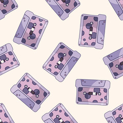 Audiotape , cartoon seamless pattern background